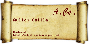 Aulich Csilla névjegykártya